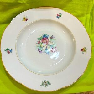 Lovely China serving or decorative plate Iris flower in center